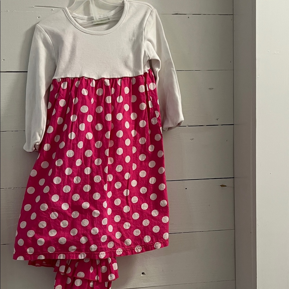 Mine Kids Casual Dress - Pink and White Polka Dots